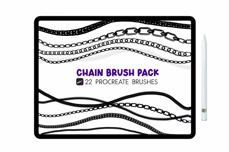 Procreate Chain Brushes | Procreate Pattern Brush