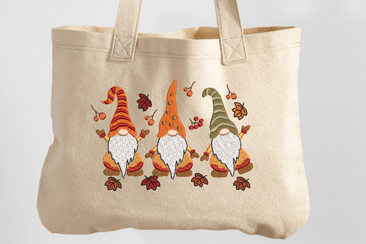 Three Fall Gnome, Fall Vibes, Machine Embroidery Design