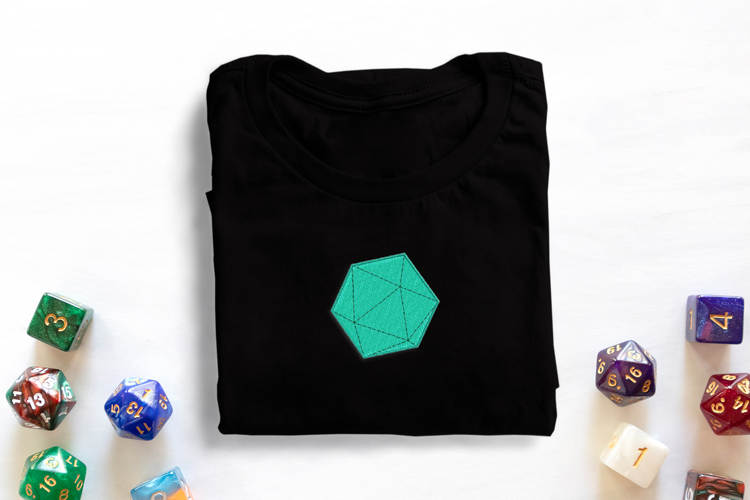 Angled D20 Mini Embroidery File