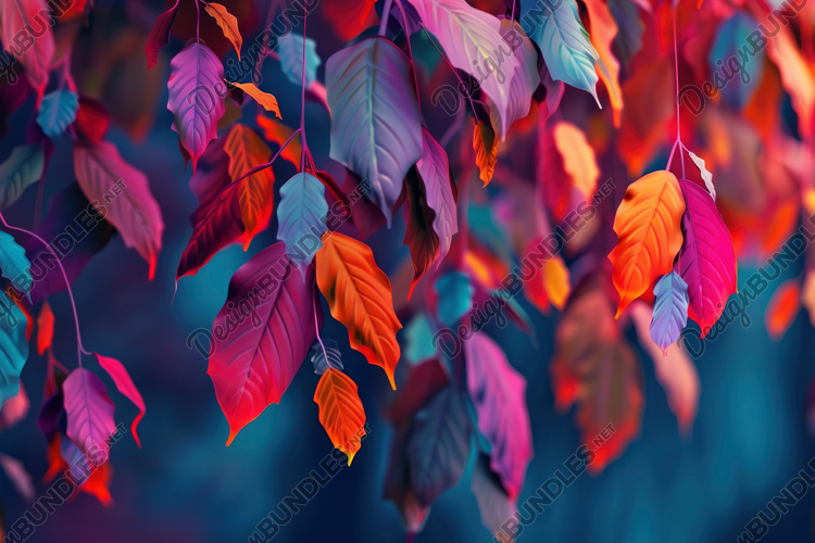 Colored Leaves Background Wallpaper
