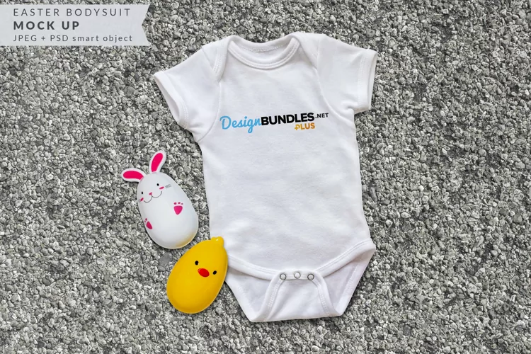 Baby Bodysuit mock up for Easter