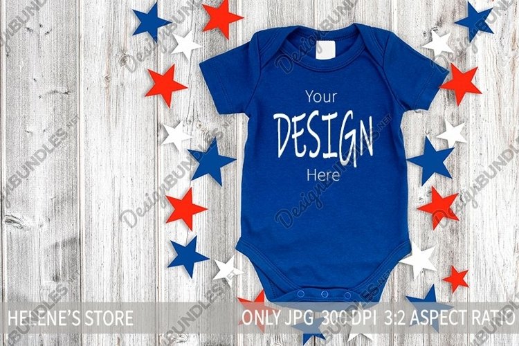 4th of July Baby Bodysuit Mockup|Patriotic mockup | America example image 1