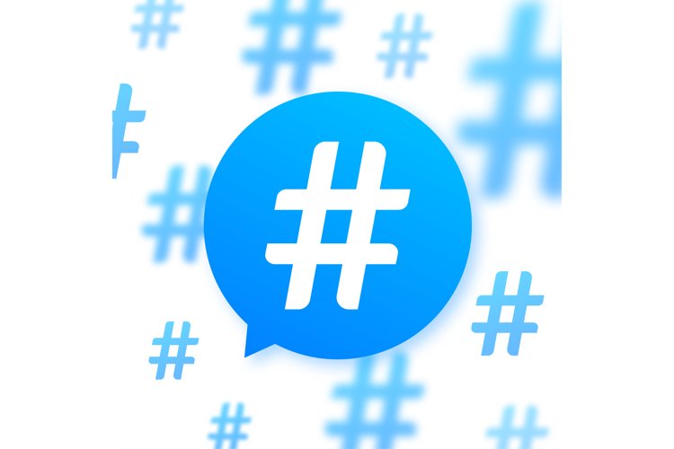 Hashtag, communication sign. Abstract illustration for your example image 1