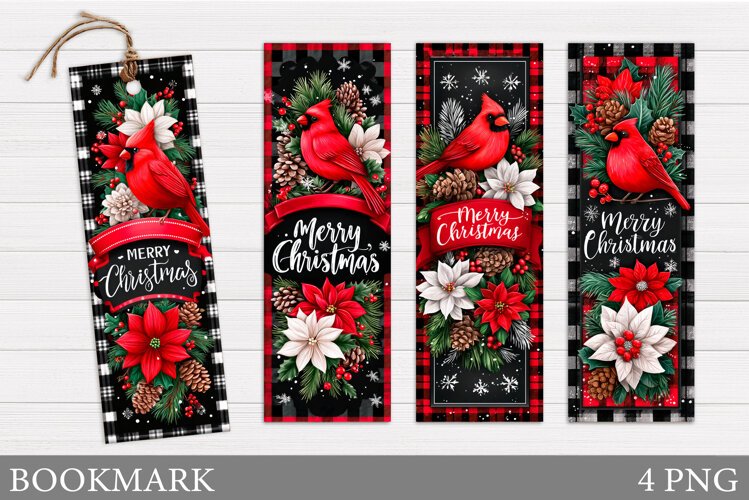 Cardinal Bookmark Design. Christmas Bookmark Printable example image 1