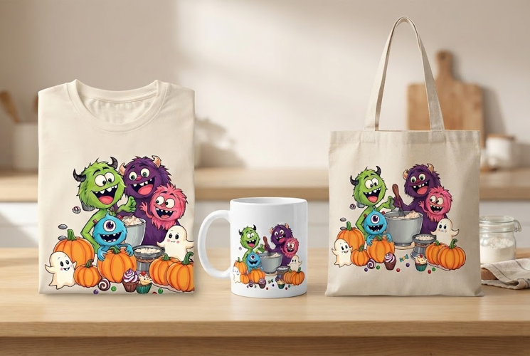 Halloween Monster Baking PNG | Cute Spooky Baking Clipart