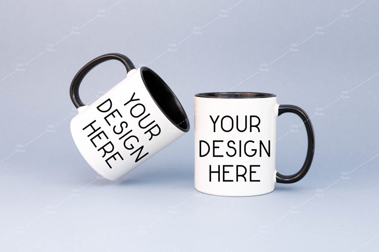 Mug Mockup 11 Oz Blank White Coffee Cups Black Handle