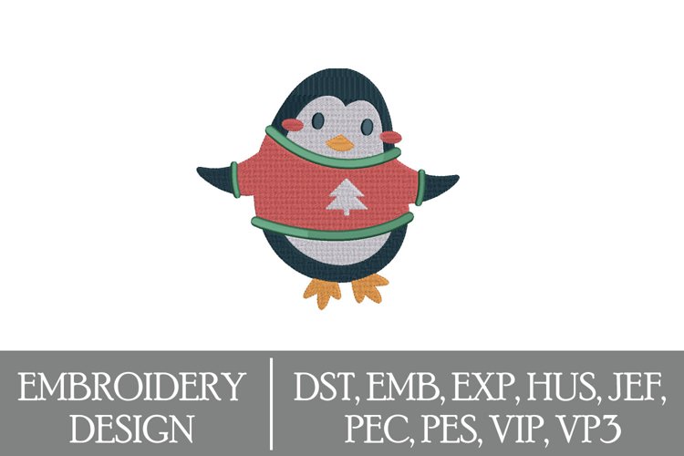Penguin Machine Embroidery Design example image 1