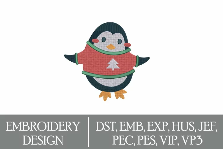 Penguin Machine Embroidery Design