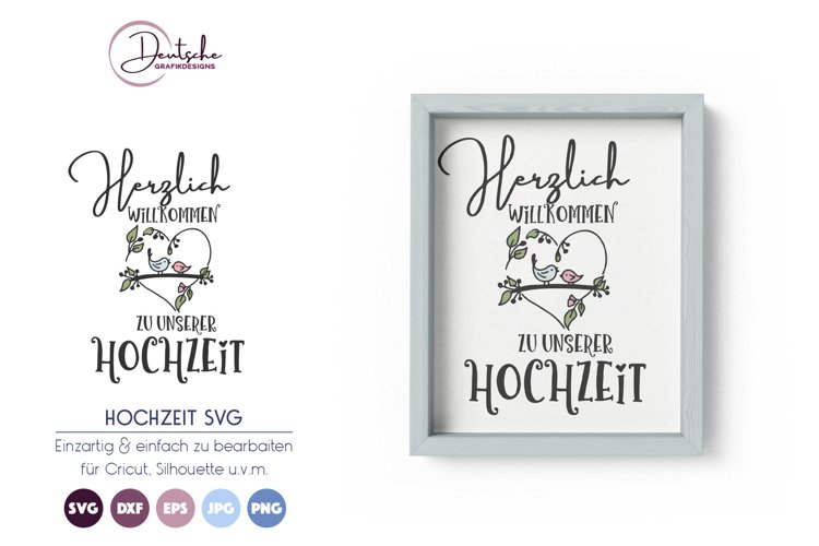 Hochzeit SVG | Herzlich Willkommen SVG example image 1