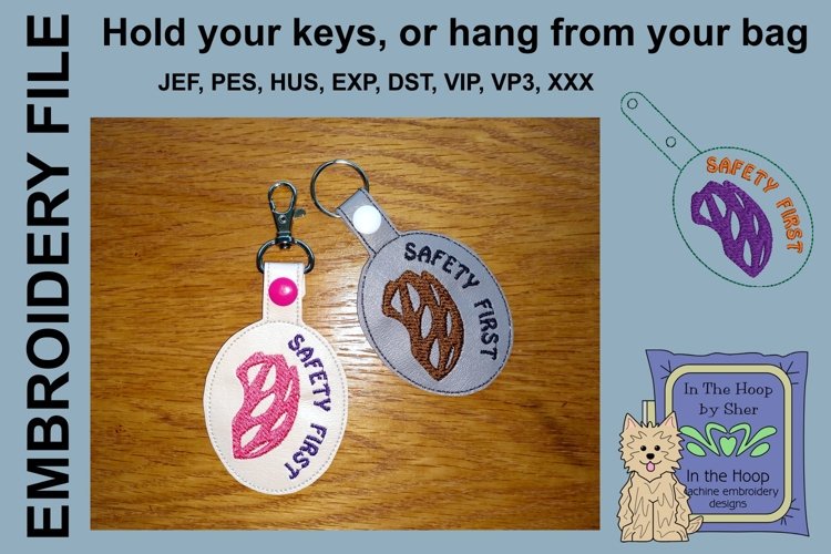 ITH Bike Helmet Key Fob - Embroidery Design