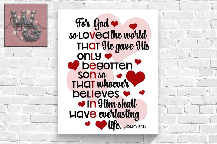 John 3 16 Valentine SVG DFX PNG EPS JPEG Comm example image 1