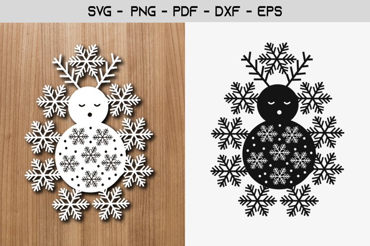 Snow Christmas Paper Template Design example image 1