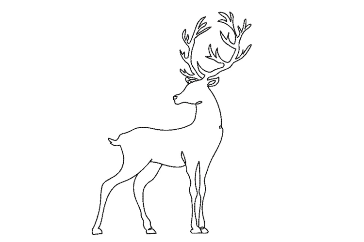 Christmas Deer Embroidery Design
