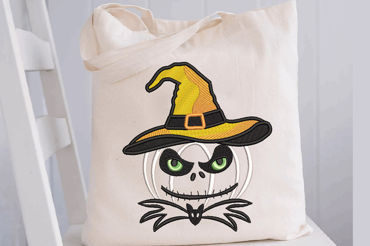 Halloween Pumpkin in hat. Jack-o-lantern. Spooky pumpkin.