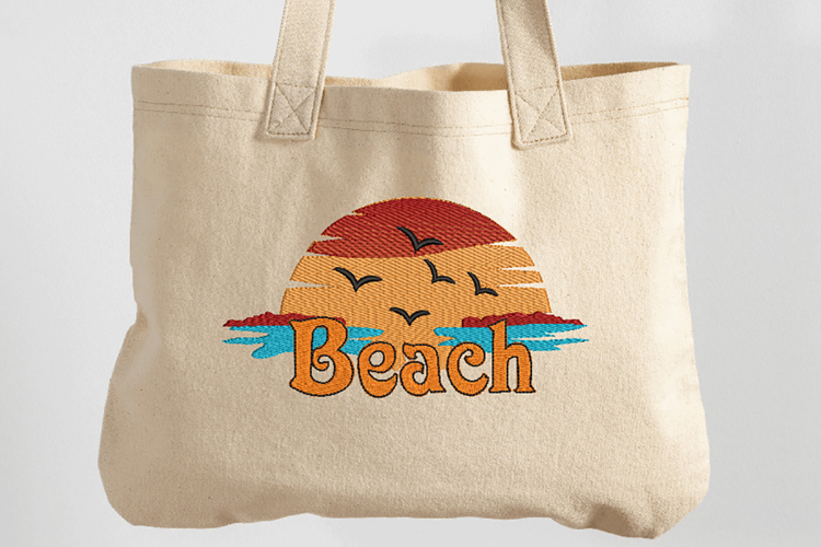 Beach Sunset, Summer Machine Embroidery File