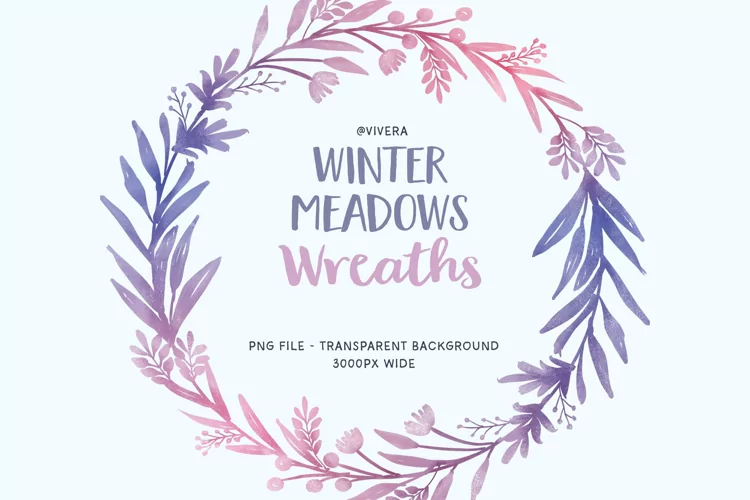 Sweet Winter Meadows Watercolor Wreaths