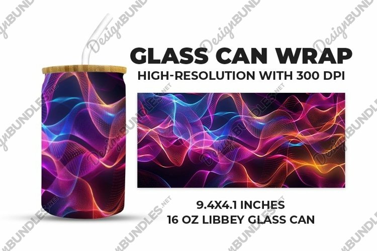 Neon Art Glass Can Wrap