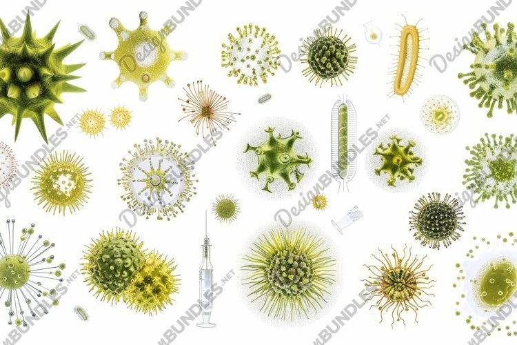 Microscopic View of Viruses Background example image 1