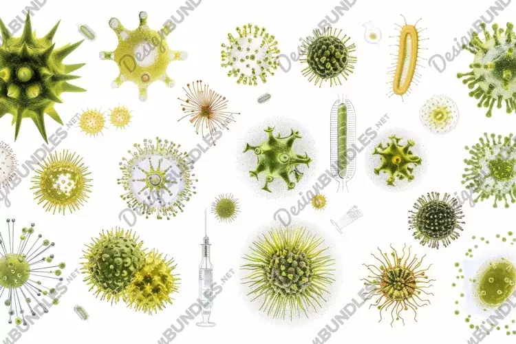 Microscopic View of Viruses Background