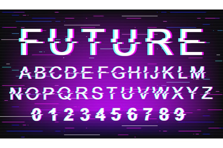 Future glitch font template example image 1