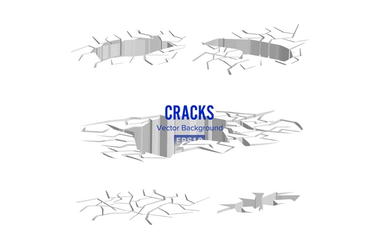 Cracks In The Ground Vector. Split Damage After Earthquake