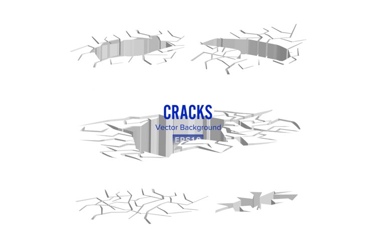 Cracks In The Ground Vector. Split Damage After Earthquake example image 1