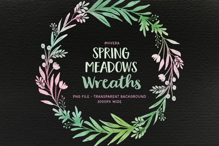 Delicate Spring Watercolor Wreaths example image 1