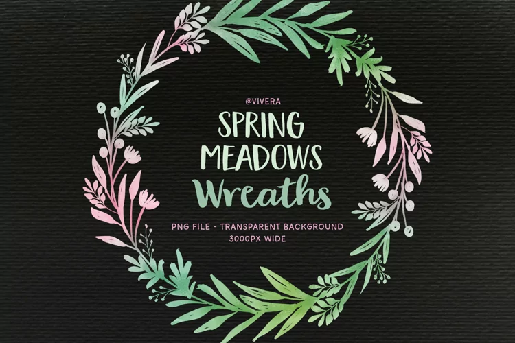 Delicate Spring Watercolor Wreaths