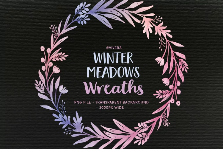 Pretty Winter Meadows Watercolor Wreaths