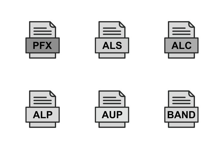 Set Of File Formats Icons