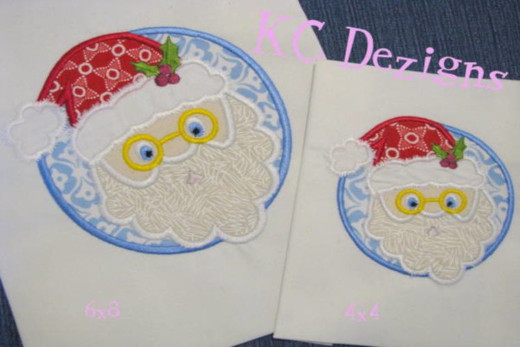 Santa Circle Machine Applique Embroidery Design example image 1