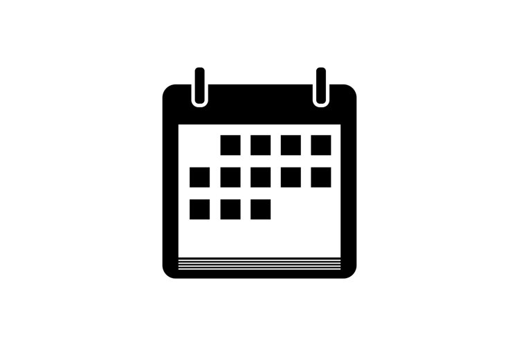 Calendar of days black icon on a white background. Logo