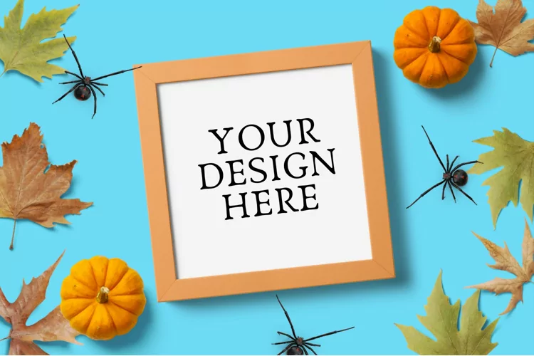 Halloween Square Frame Mock Up