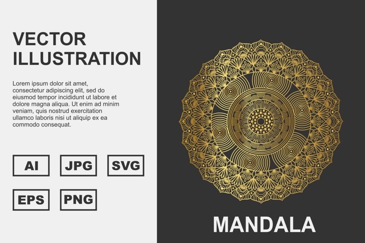 Golden Vector mandala Illustration Design example image 1