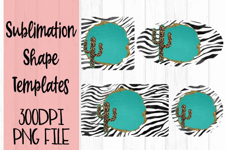 Wild Zebra with Cactus Sublimation Templates example image 1