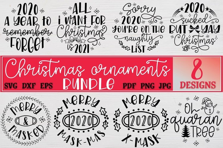 Christmas Ornaments Rounds Bundle SVG 2020 Christmas example image 1