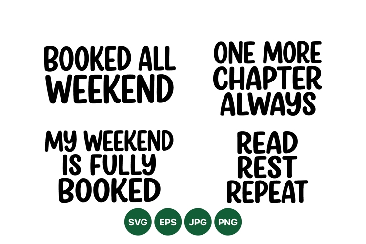 Hand Lettered Weekend Reading Quote SVG Art
