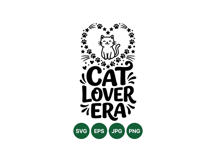 Cute Cat Lover Typography SVG Design