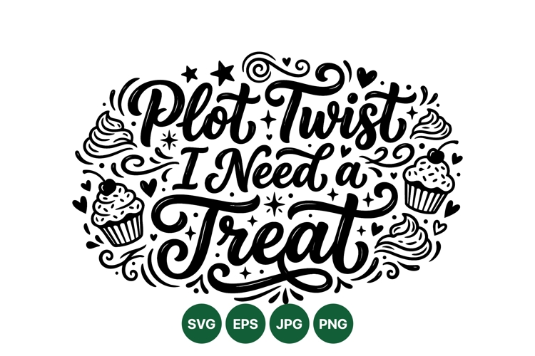 Funny Plot Twist Treat SVG Clipart Design