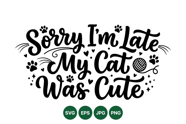 Funny Cute Cat Quote SVG Typography Design