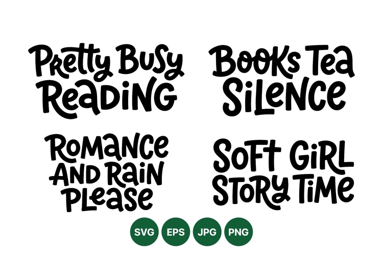 Hand Lettered Cozy Reading Quotes Svg Designs