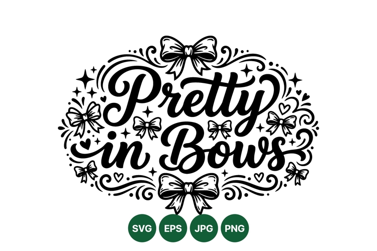 Hand Drawn Pretty Bows Svg Typography Art