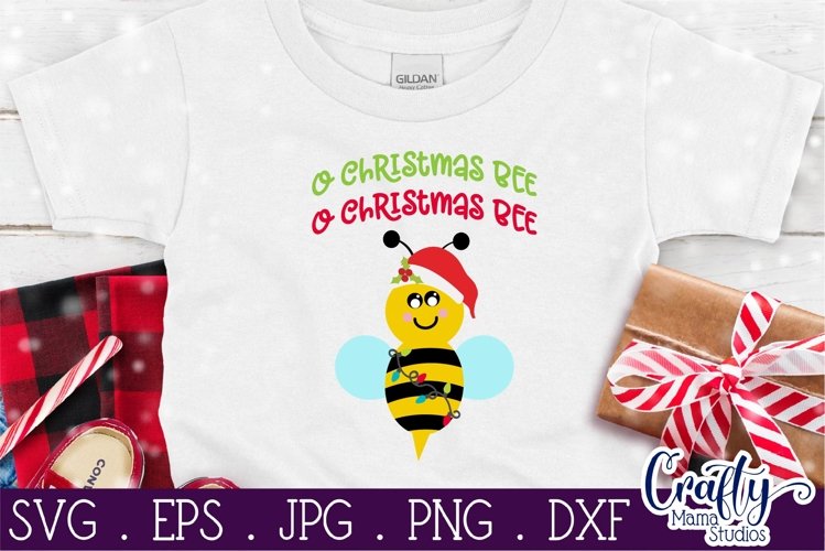 O Christmas Bee Svg, Christmas Carol Svg example image 1