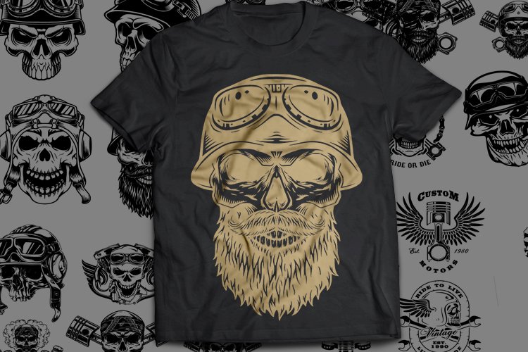 19 Bundle Skull Riderz SVG Cut example image 1