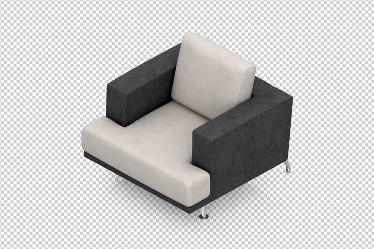 Isometric Arm Chair 3D isolated render