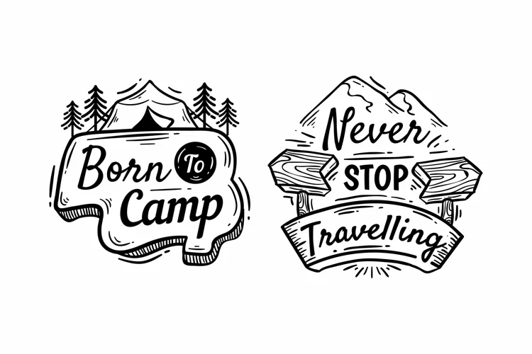 Travel Lettering Badges