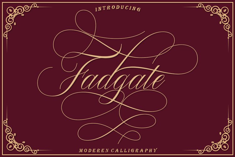Fadgate - CALLIGRAPHY FONT example image 1