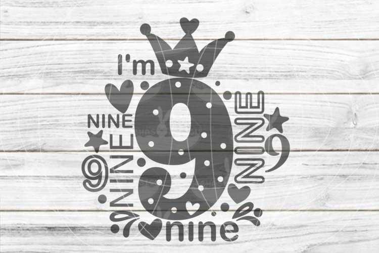 number nine 9 SVG DXF EPS PDF PNG JPG example image 1