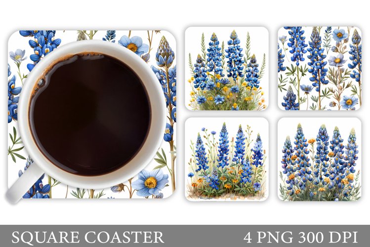 Flowers Coaster Design. Flowers Square Coaster Sublimation example image 1