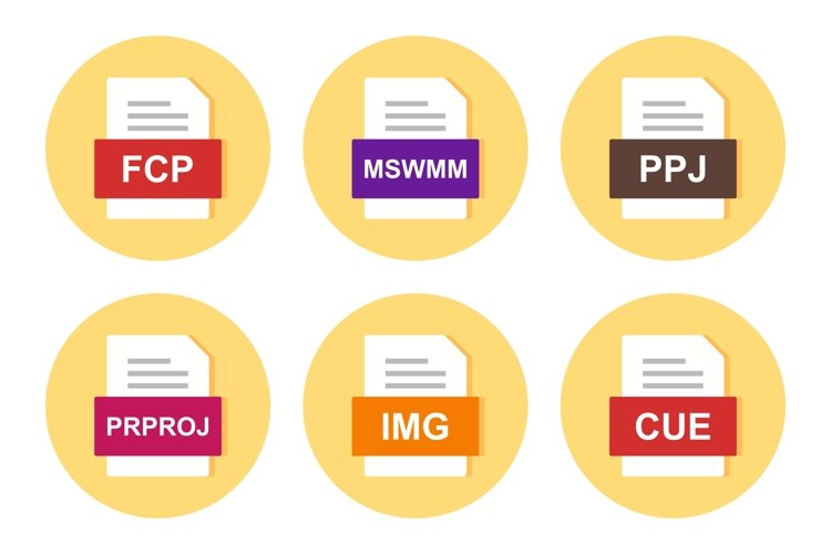 Set Of File Formats Icons